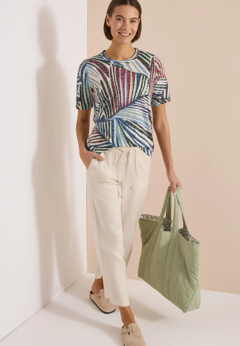 T-Shirt im Ausbrenner-Look mit Print