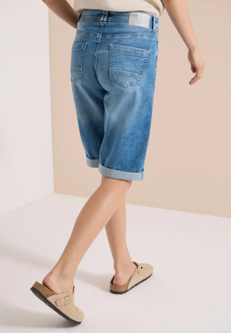 Wide Leg Jeansshorts im Loose Fit