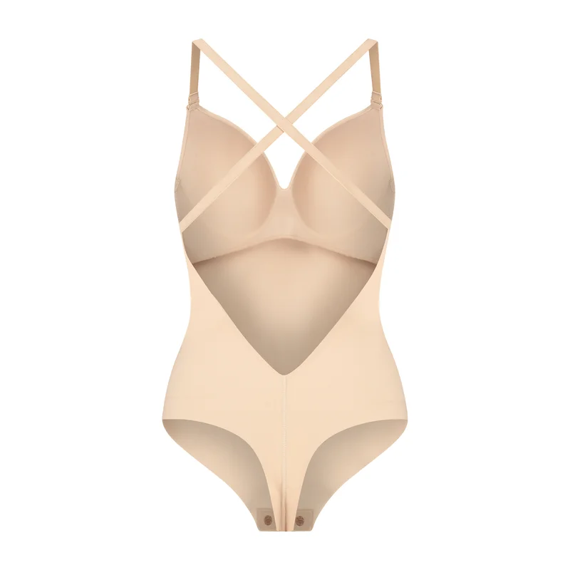 ByeBra – Shapewear mit tiefem Rückenausschnitt (leichte Stütze), Body mit tiefem Rückenausschnitt, Beige