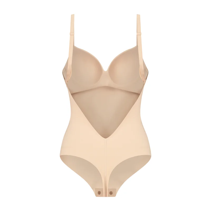 ByeBra – Shapewear mit tiefem Rückenausschnitt (leichte Stütze), Body mit tiefem Rückenausschnitt, Beige
