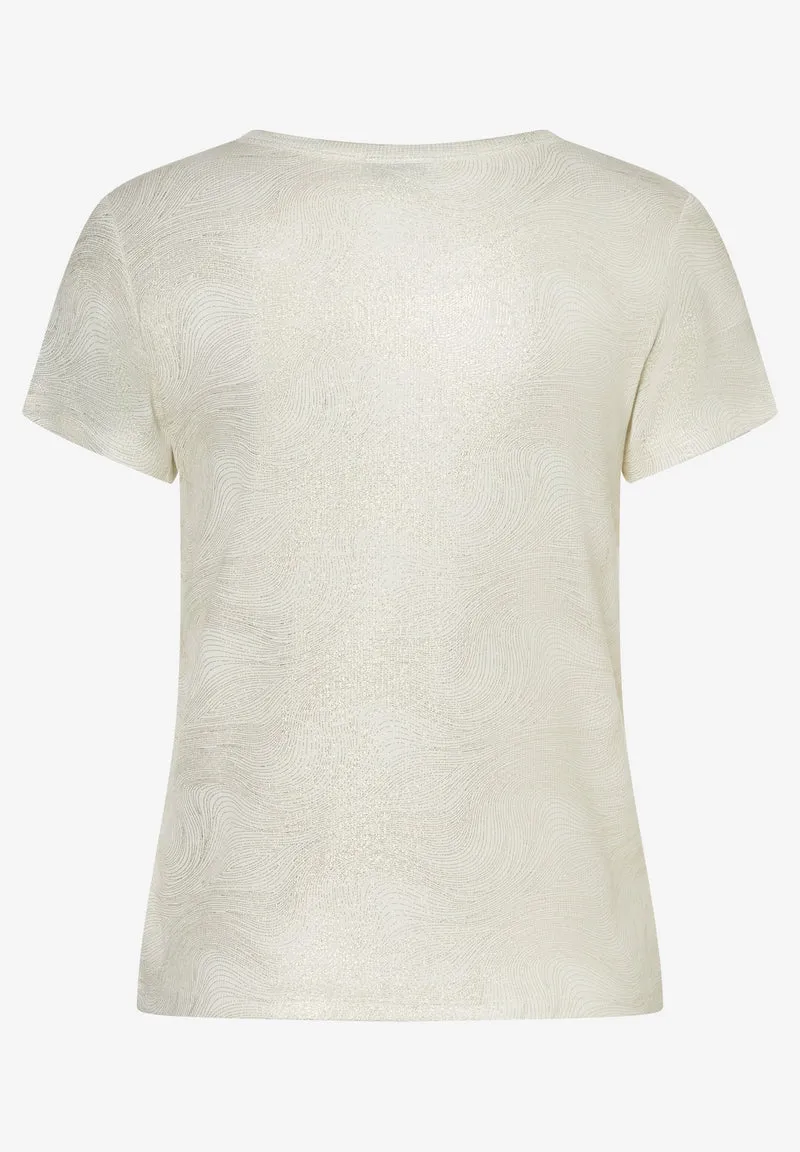 T-Shirt mit Glanzbelag