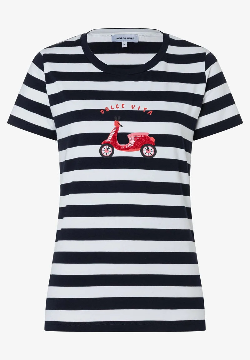 Streifenshirt mit Paillettenroller