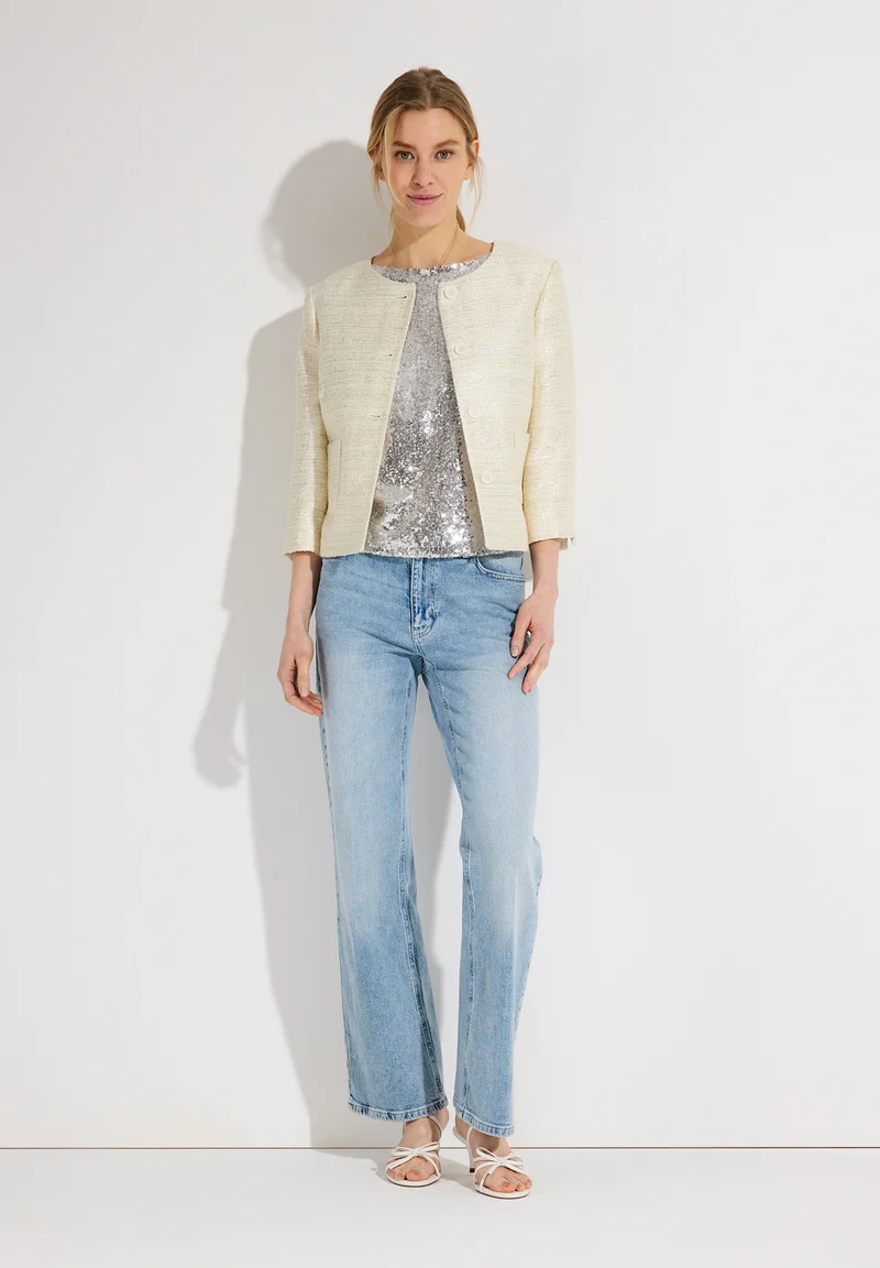 Boucléjacke mit Glanzeffekt
