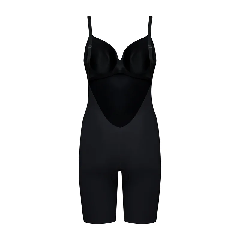 ByeBra – Shapewear mit tiefem Rückenausschnitt (leichte Stütze), kurzer Body mit tiefem Rückenausschnitt, schwarz