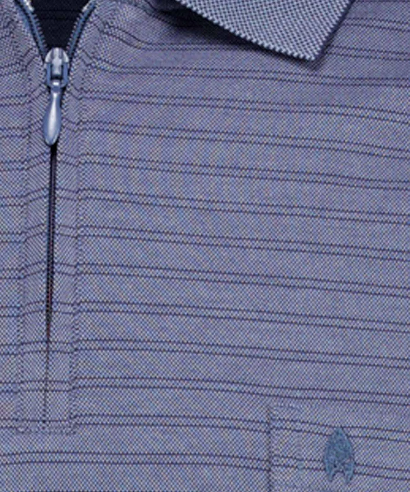 Fineliner-Poloshirt mit Reissverschluss, Langarm