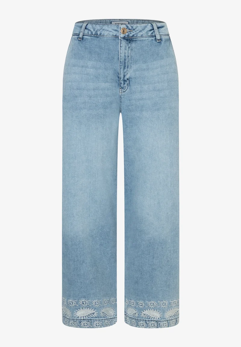 Jeans mit Stickerei am Saum