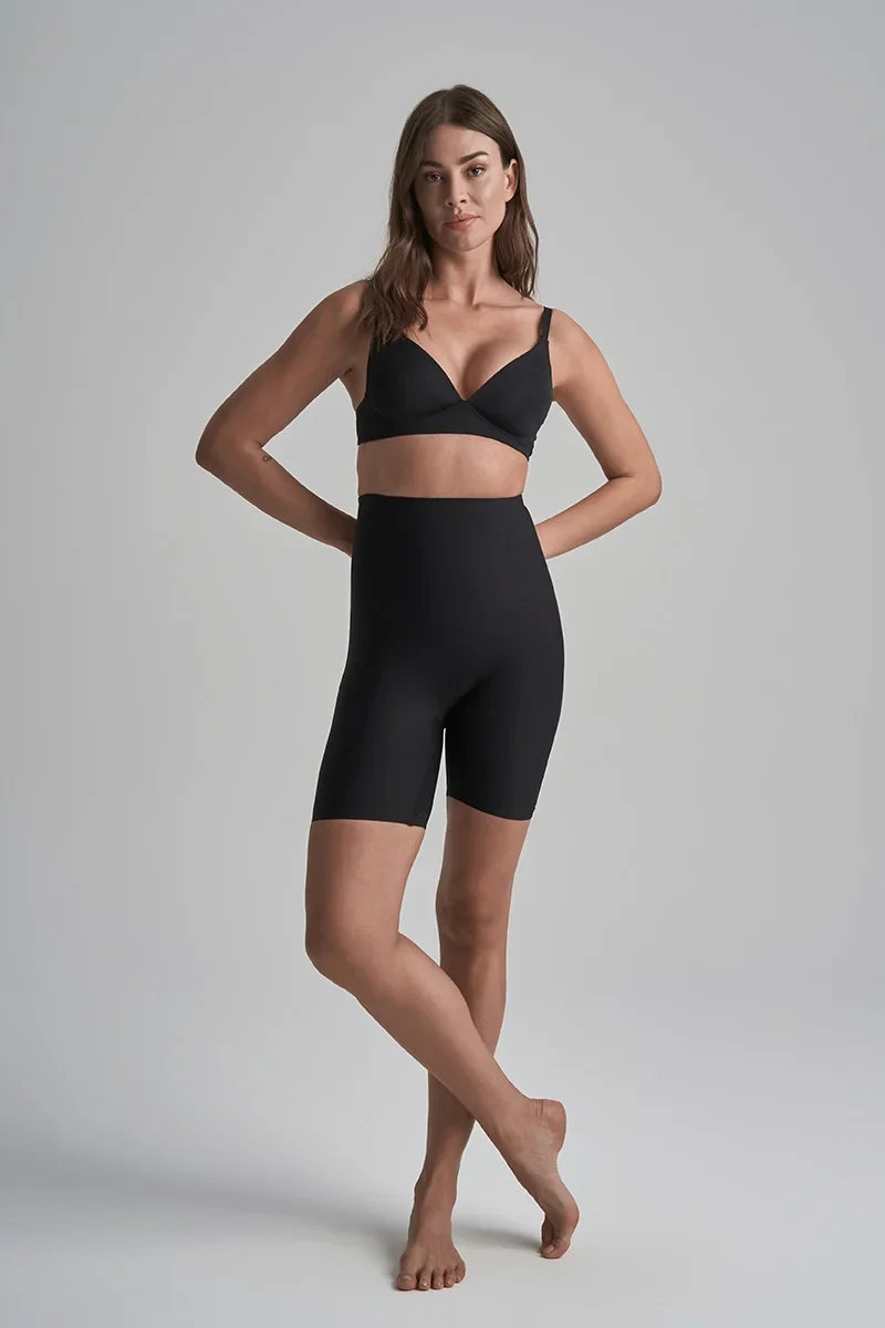 ByeBra – Formgebende Unterwäsche (Starker Halt) Formgebende High-Waist-Shorts Schwarz