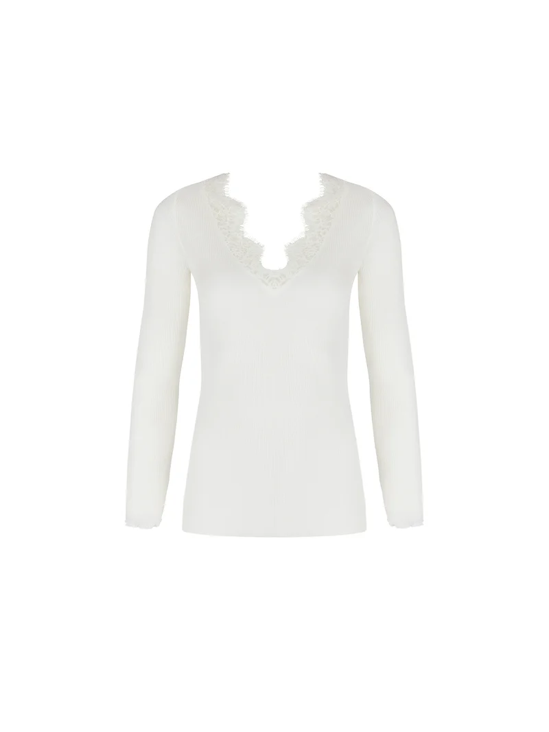 Lise Charmel - Plaisir Caresse Langarmshirt Ecru Perlmutt