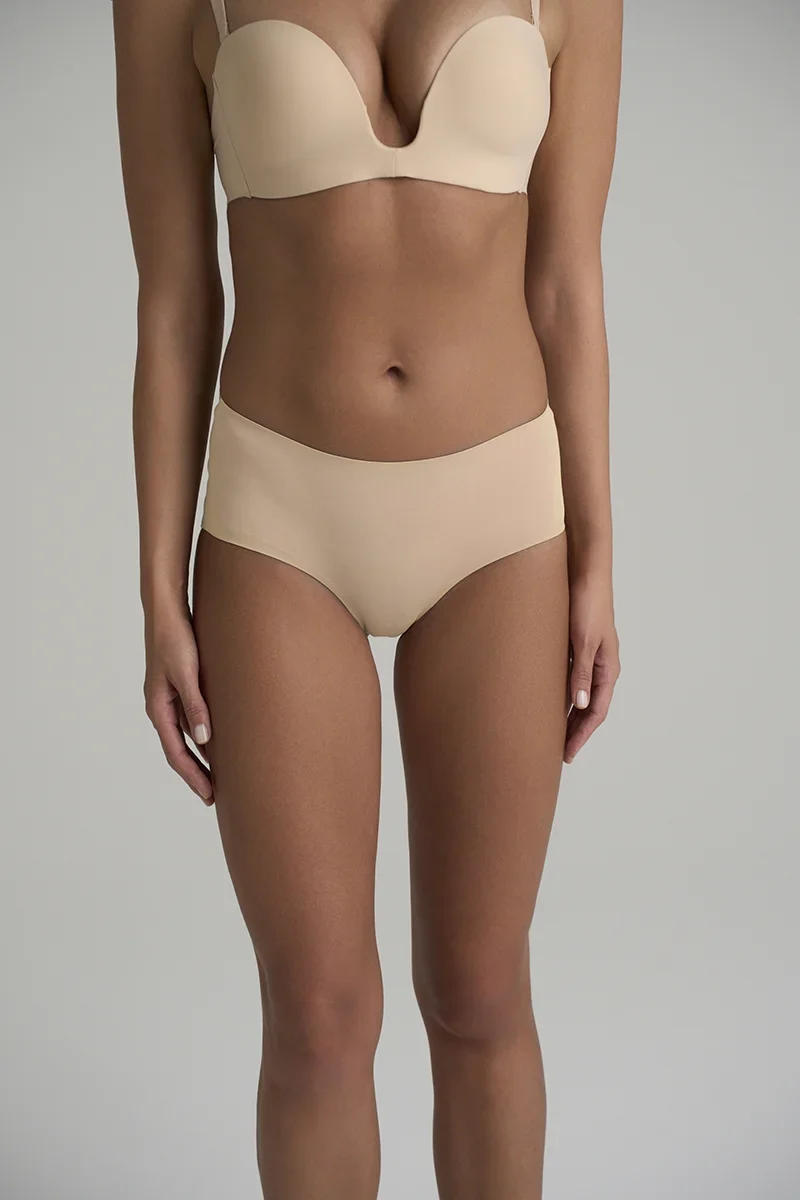 ByeBra – Po-Lifting-Slips und Unterwäsche im 2er-Pack, Baumwoll-Slips, hoch geschnitten, beige und schwarz