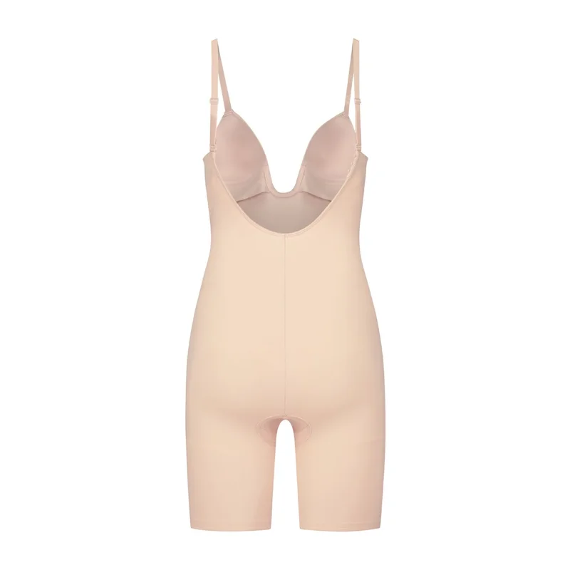 ByeBra – Formgebende Unterwäsche (Starker Halt) Formgebender Body mit tiefem V-Ausschnitt, Beige