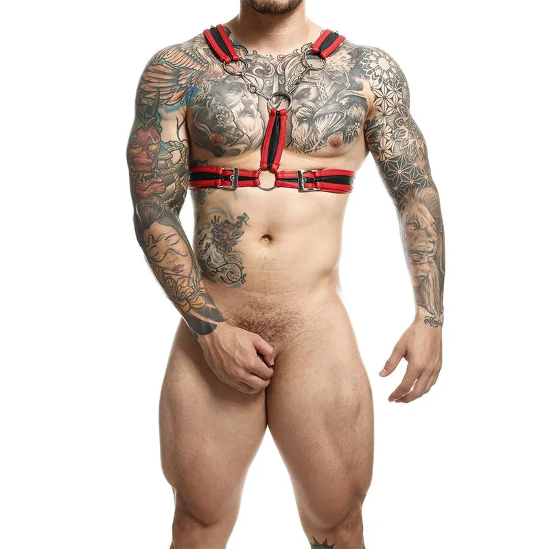 MOB - DNGEON ROTES HARNESS MIT KETTEN ONE SIZE