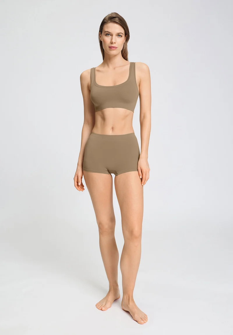 Touch Feeling Crop Top | suede camel 071810-072825