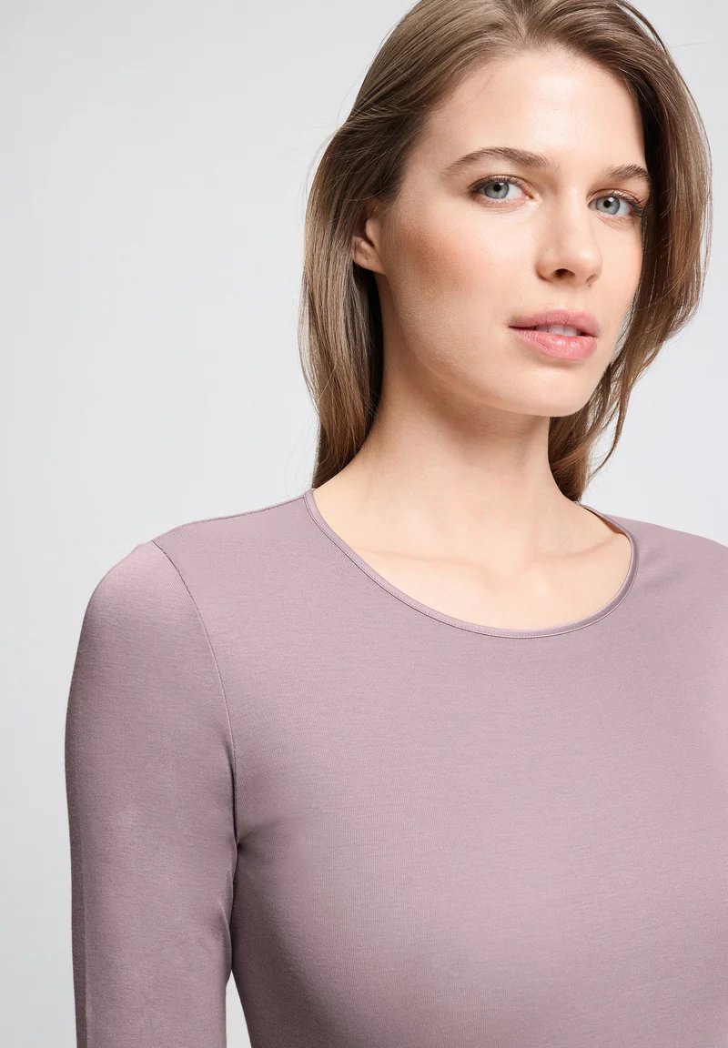 Cotton Seamless L/SLV Shirt | stormy rose 071620-072467