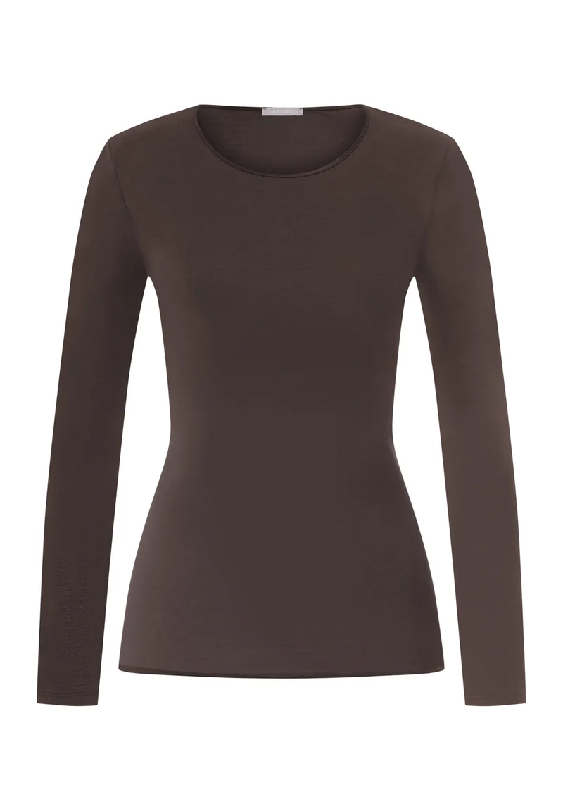 Cotton Seamless L/SLV Shirt | dark mocha 071620-072185