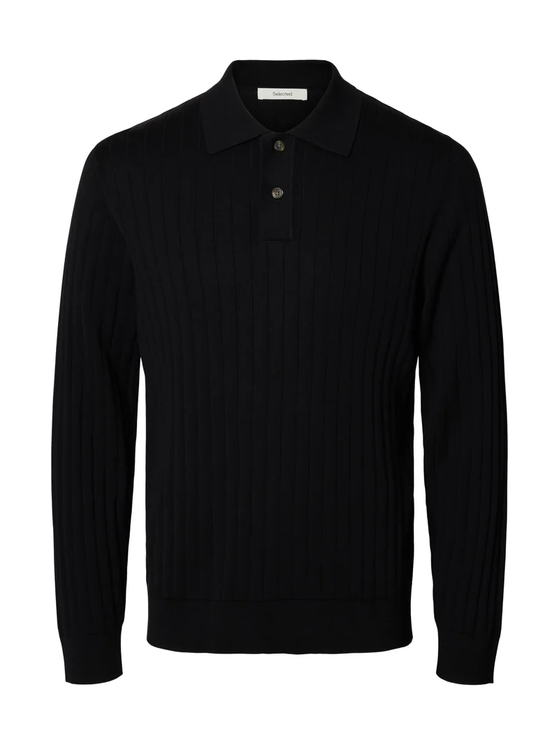 SLMTORINO LS KNIT RIB POLO NOOS