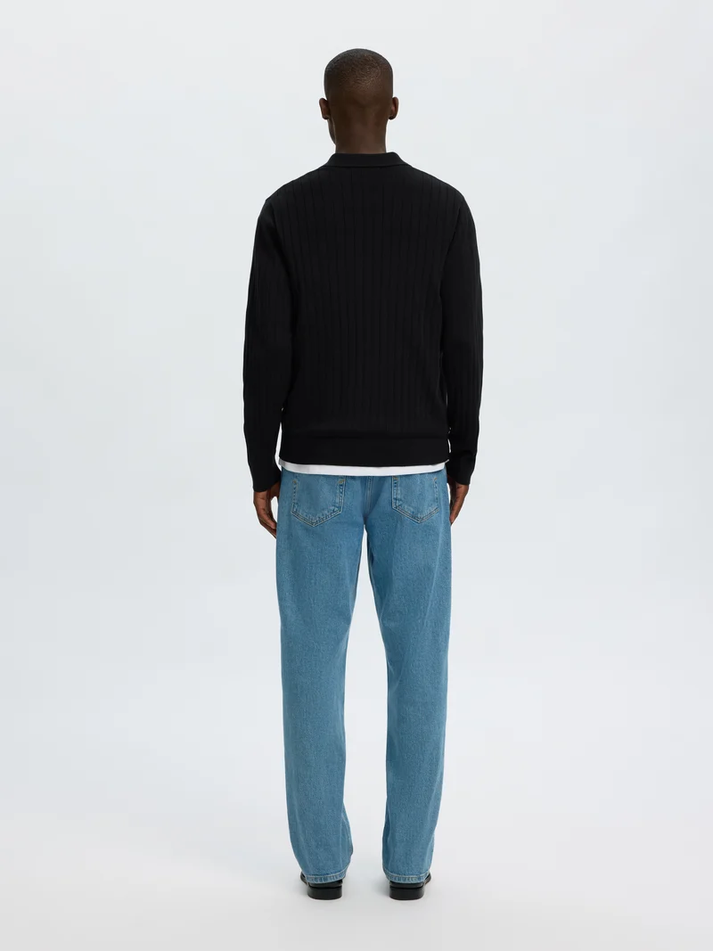 SLMTORINO LS KNIT RIB POLO NOOS