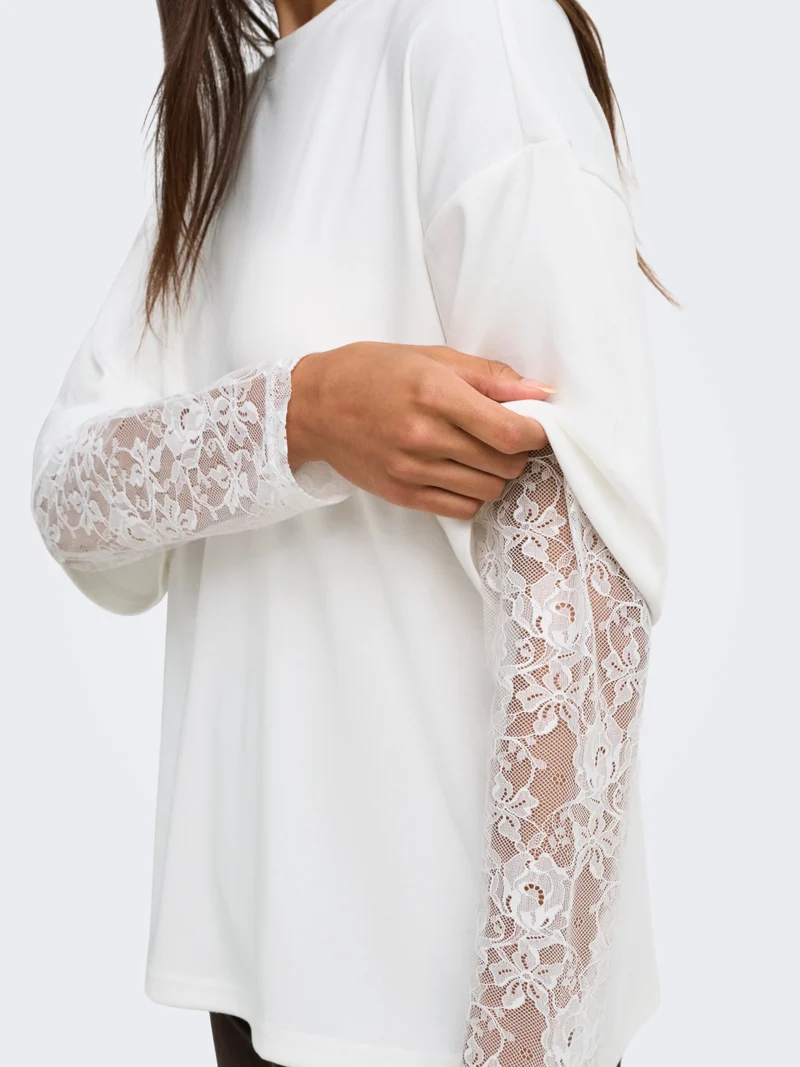 ONLTAHLIA L/S LACE TOP JRS