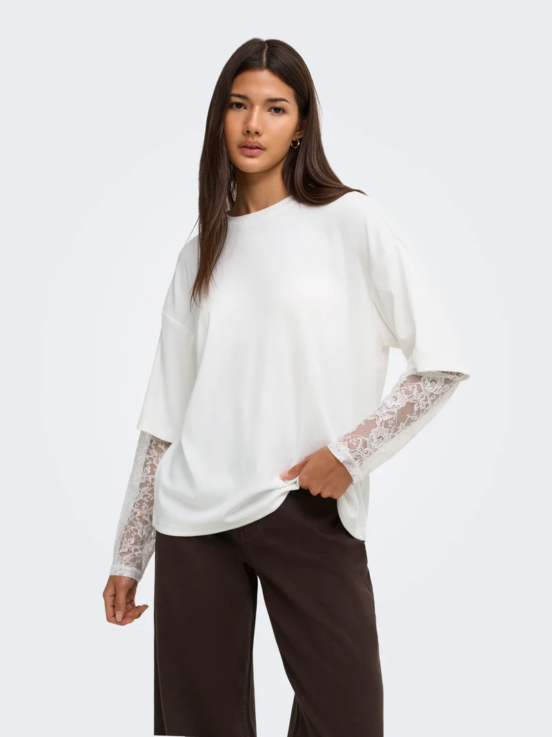 ONLTAHLIA L/S LACE TOP JRS