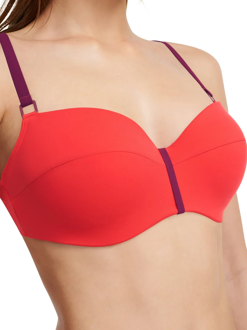 Chantelle Bademode – Authentischer Halbschalen-Memory-Bikini Rouge / Orange