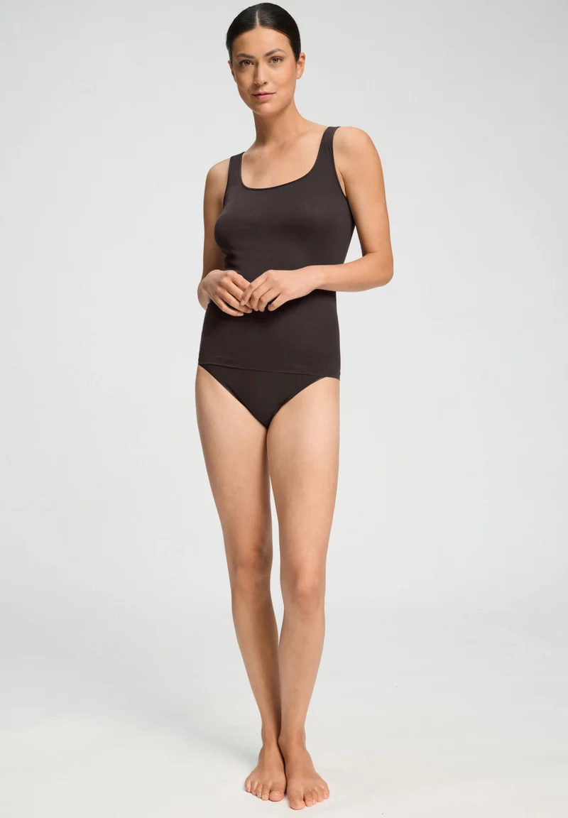 Cotton Seamless Tank Top | dark mocha 071604-072185
