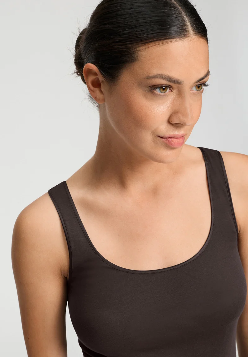Cotton Seamless Tank Top | dark mocha 071604-072185