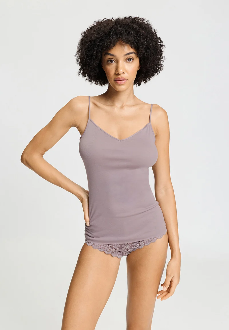 Cotton Seamless Spaghetti Top | stormy rose 071601-072467