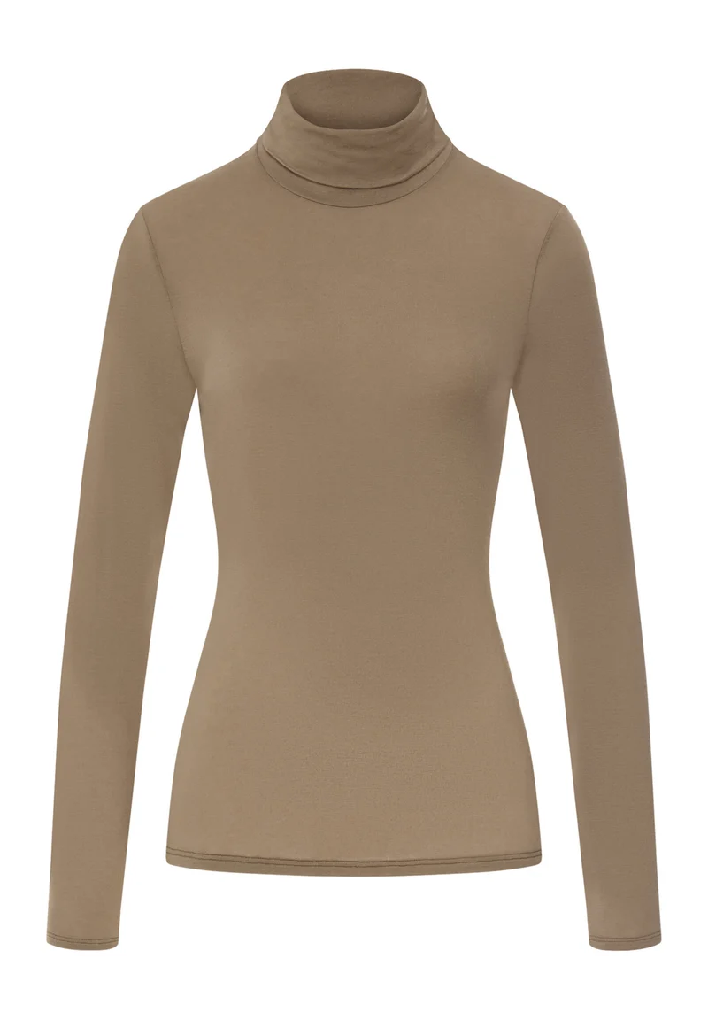 Ultralight Wool Turtle-Neck Shirt | suede camel 071597-072825