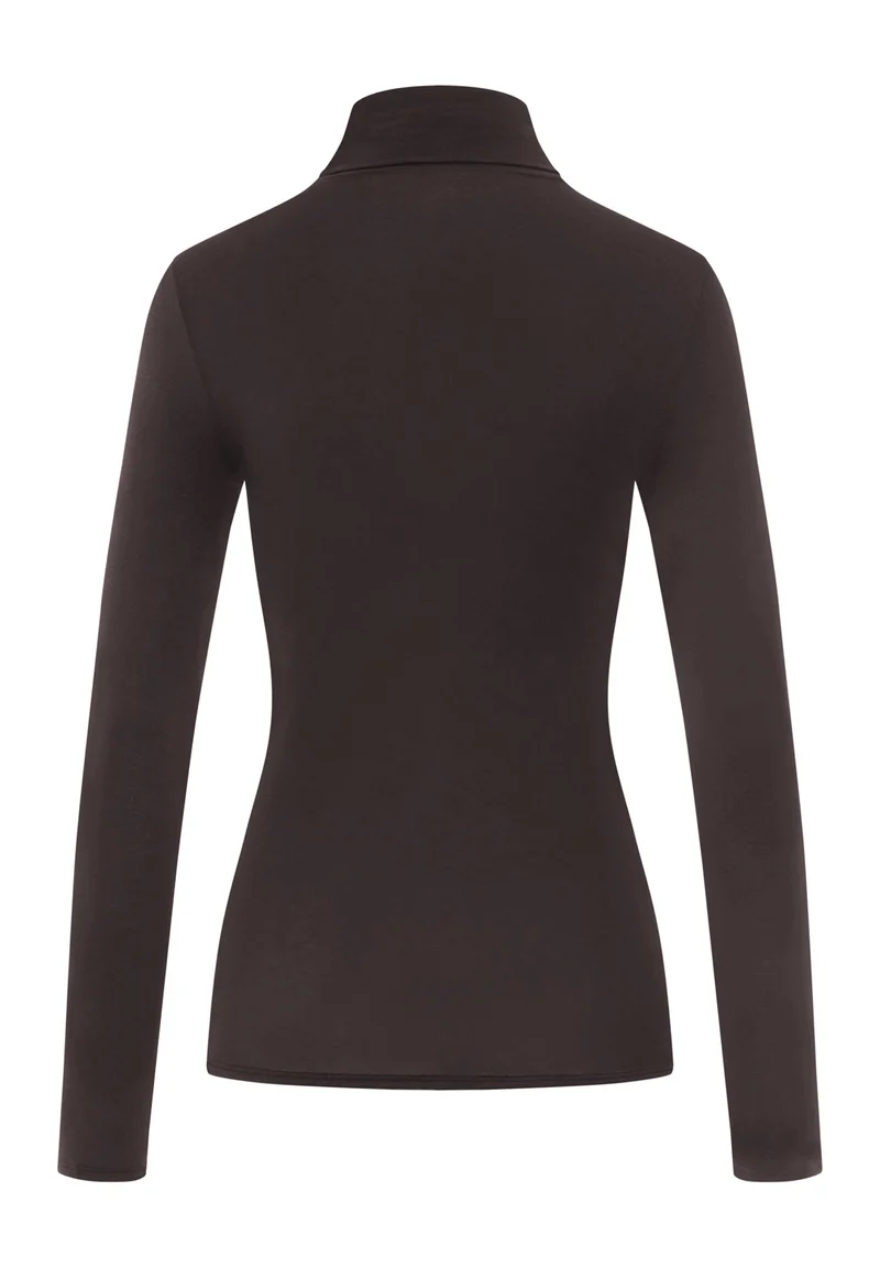 Ultralight Wool Turtle-Neck Shirt | dark mocha 071597-072185
