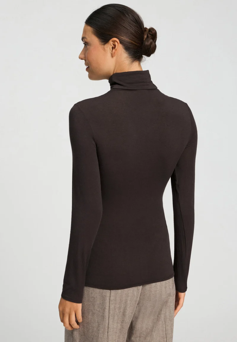 Ultralight Wool Turtle-Neck Shirt | dark mocha 071597-072185