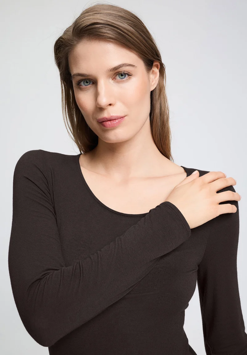 Ultralight Wool L/SLV Shirt | dark mocha 071596-072185