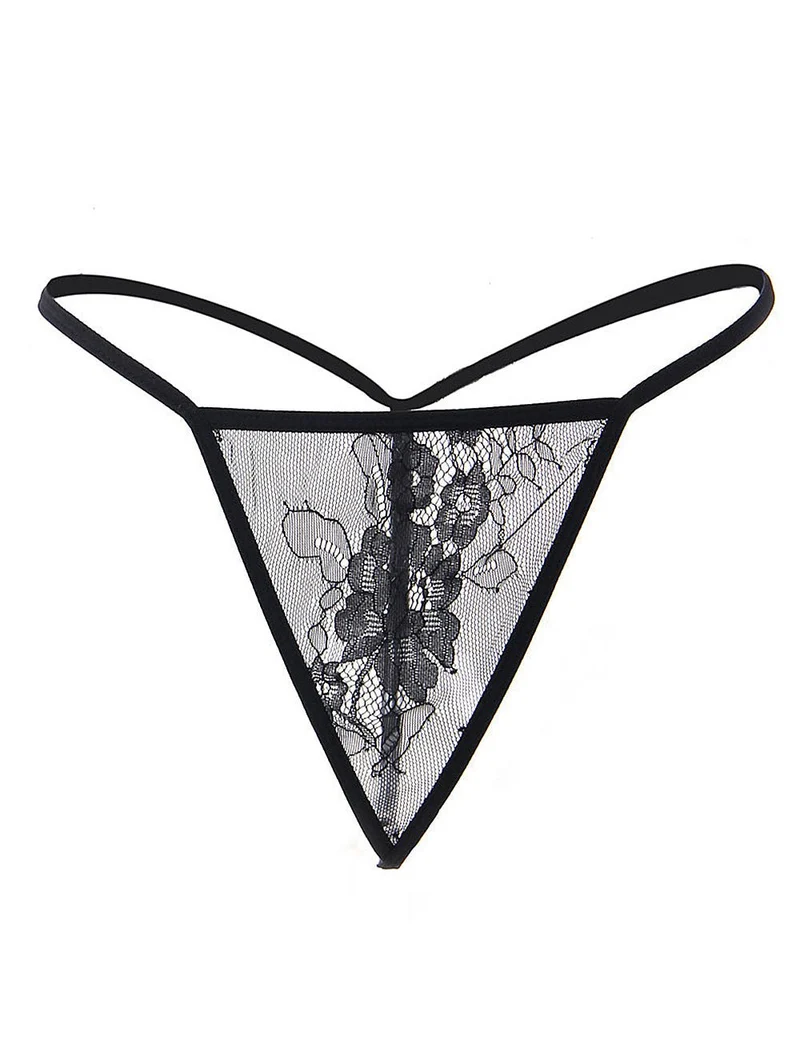 Schwarzes Babydoll aus Wimpernspitze – Weite Ärmel, Knopfleiste, Satinbund & String-Set