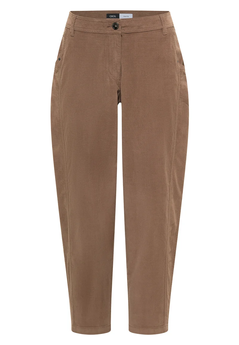 Mid Waist Barrel Leg Hose im Casual Fit