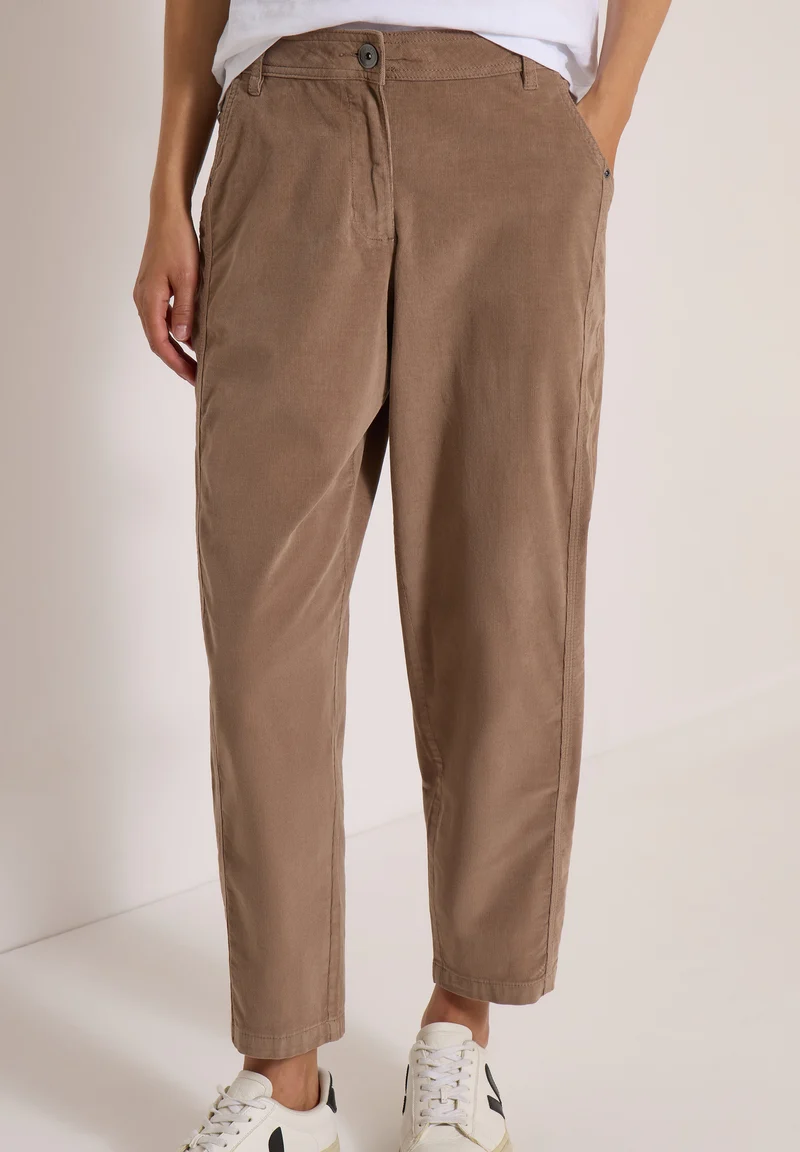 Mid Waist Barrel Leg Hose im Casual Fit