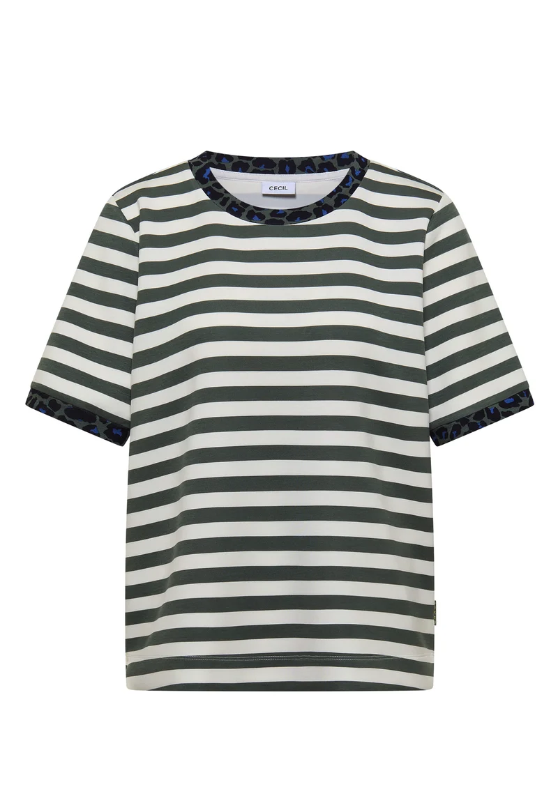 T-Shirt mit Rundhals und Leo-Details