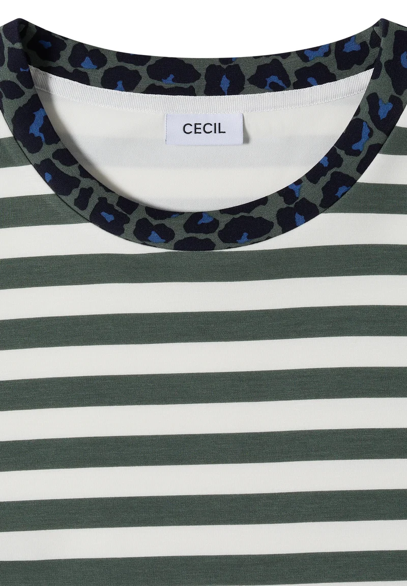 T-Shirt mit Rundhals und Leo-Details