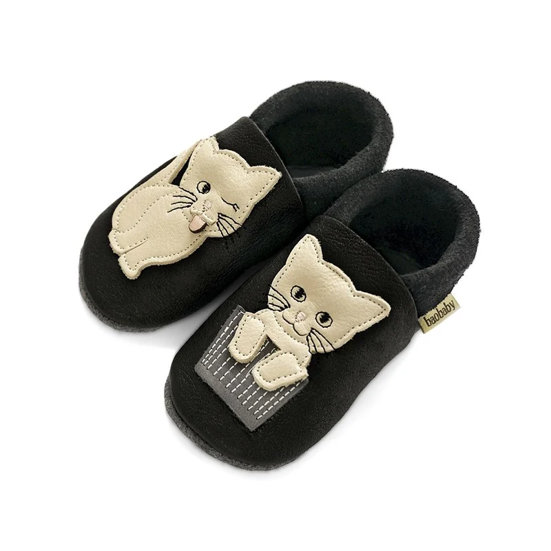 Baobaby Classic Babyschuhe - Katzenkuss Schwarz L