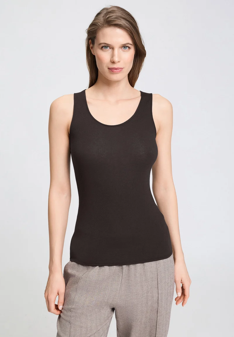 Ultralight Wool Tank Top | dark mocha 071595-072185