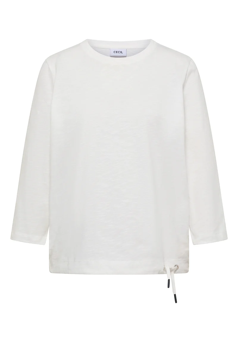 3/4-Arm Shirt mit Rundhals in Unifarbe
