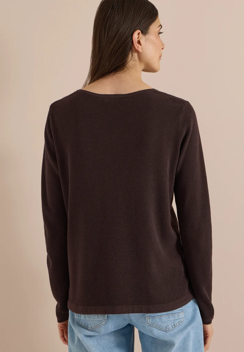 Pullover mit Rundhals und Struktur