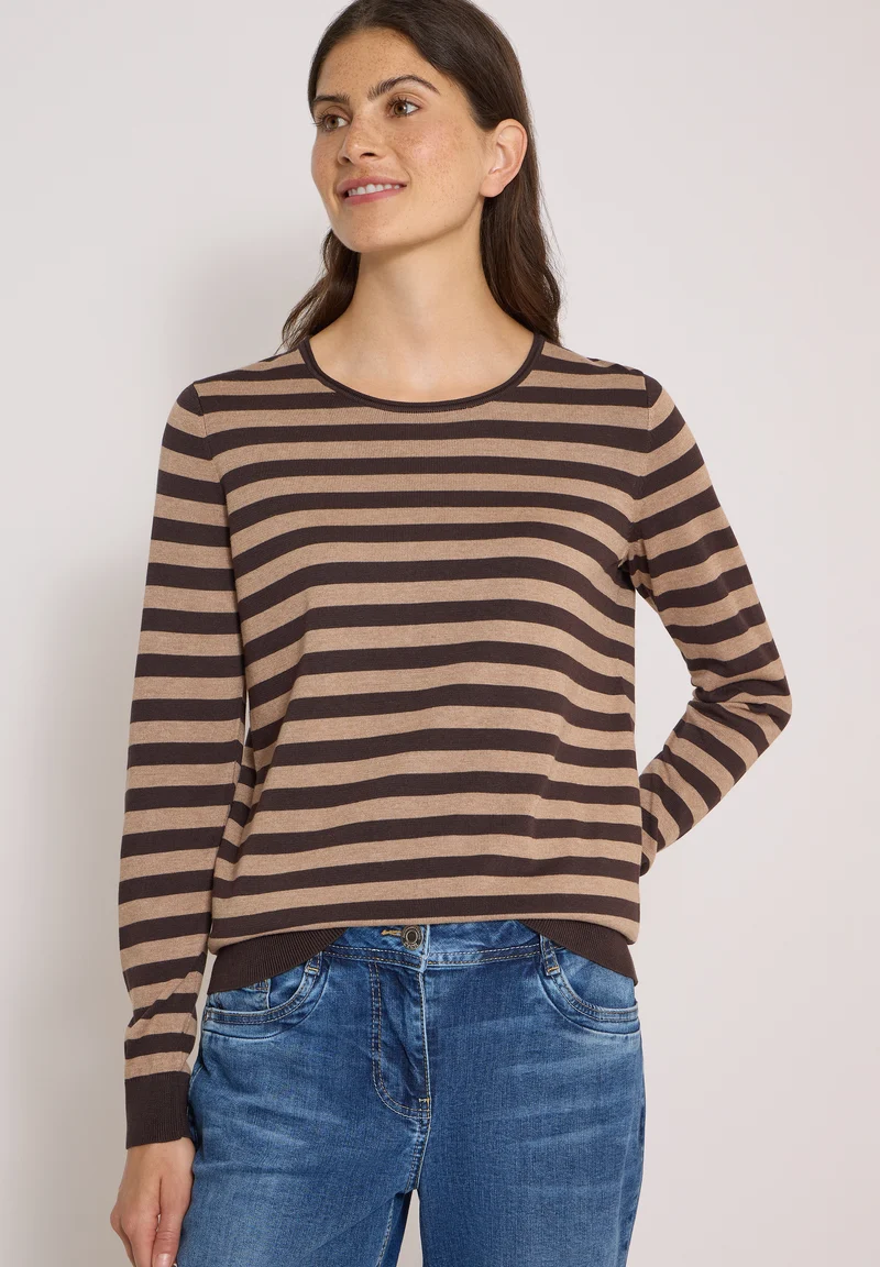 Pullover mit Rundhals und Streifen