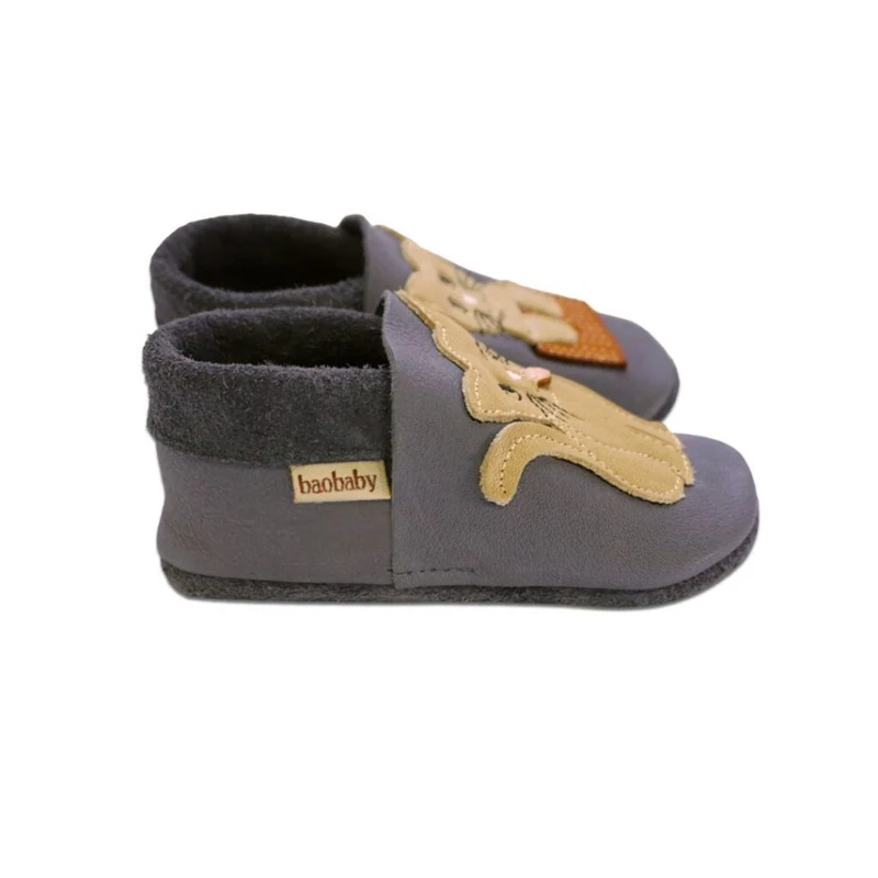 Baobaby Classic Babyschuhe - Katzenkuss Grau L
