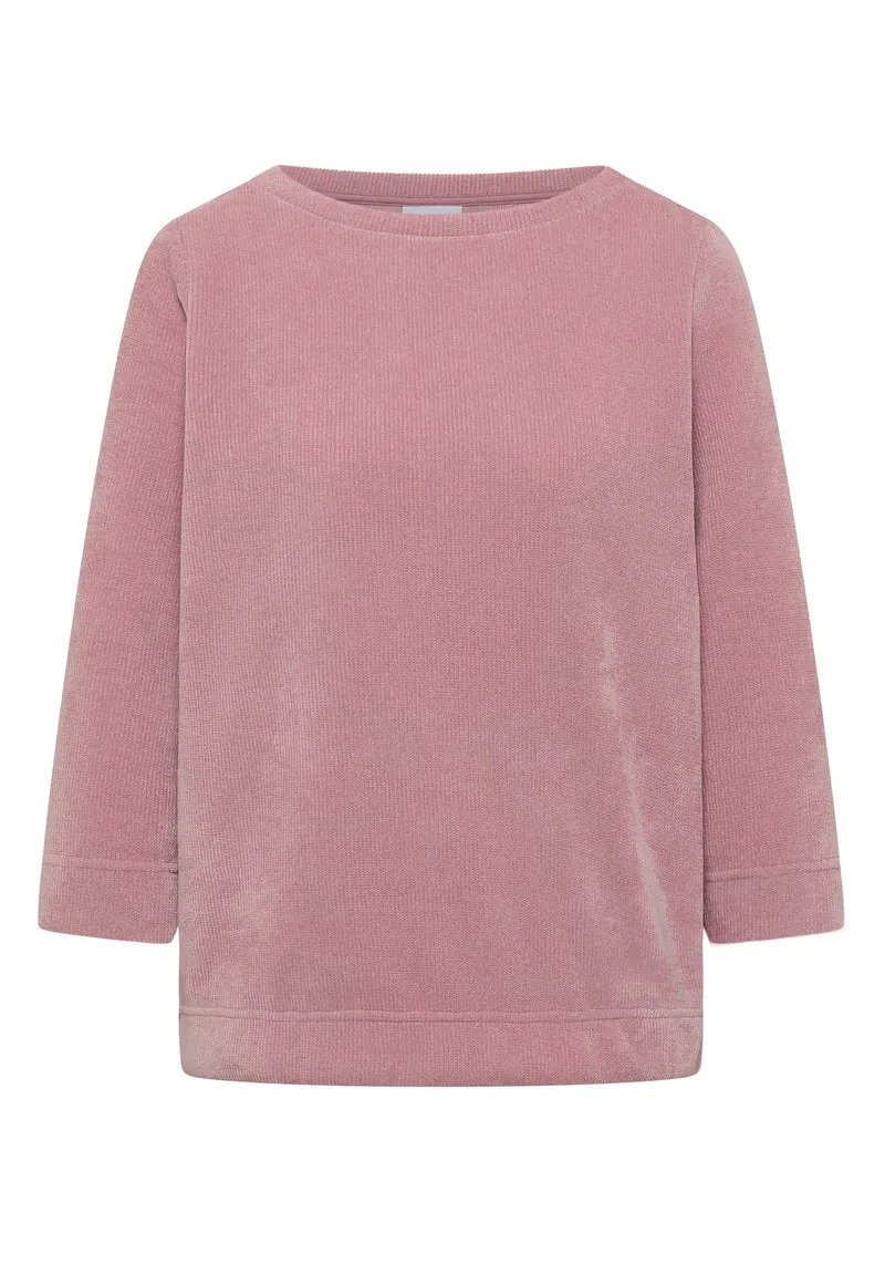 3/4-Arm Shirt aus Cord mit Boat Neck