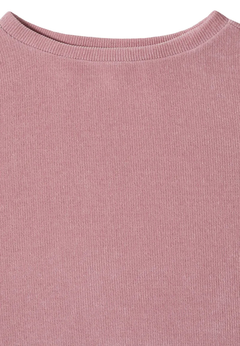3/4-Arm Shirt aus Cord mit Boat Neck