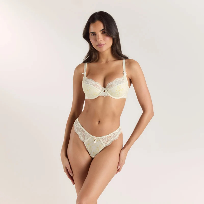 Lila Balcony Bra - Yellow Floral
