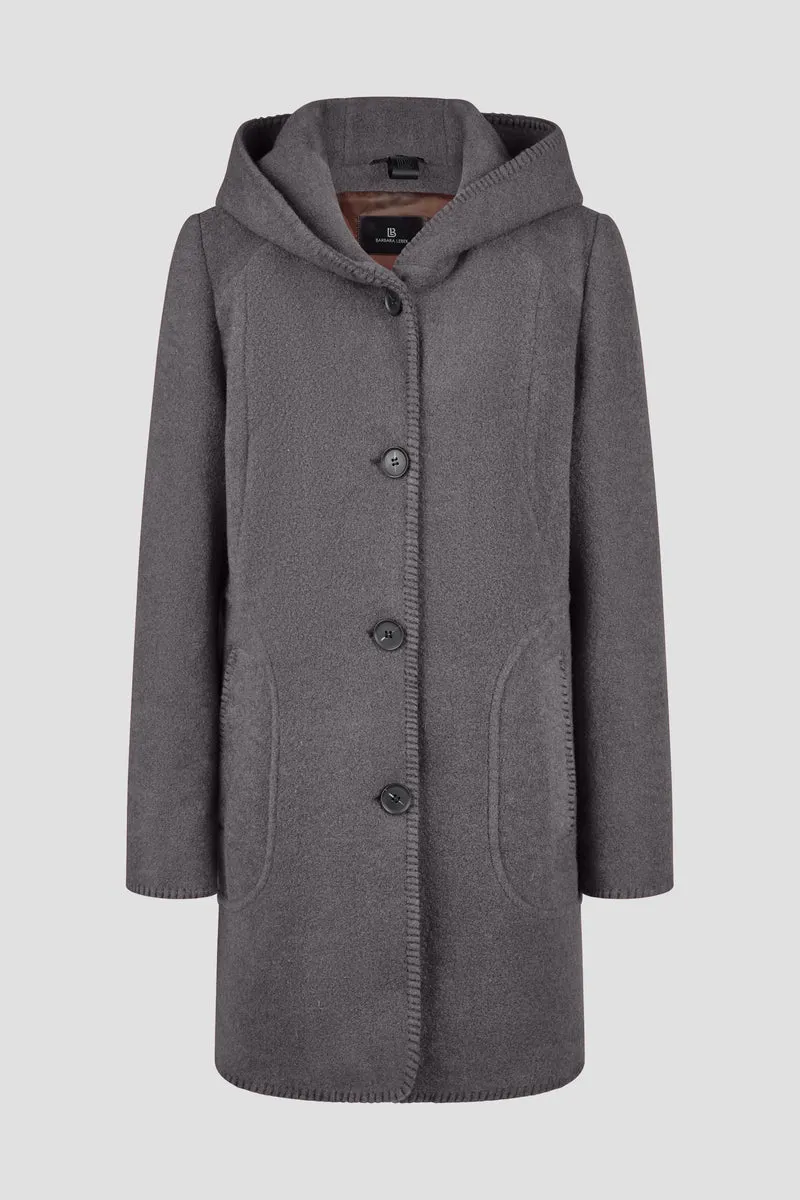 Wolljacke mit Kapuze