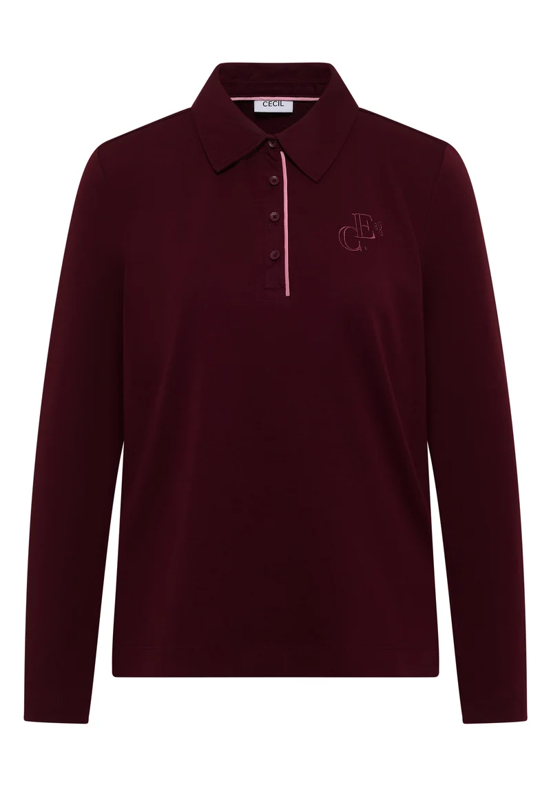 Langarm Poloshirt mit Knöpfen