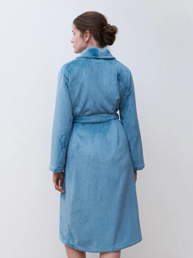 Femilet - Teddy-Bademantel Misty Blue