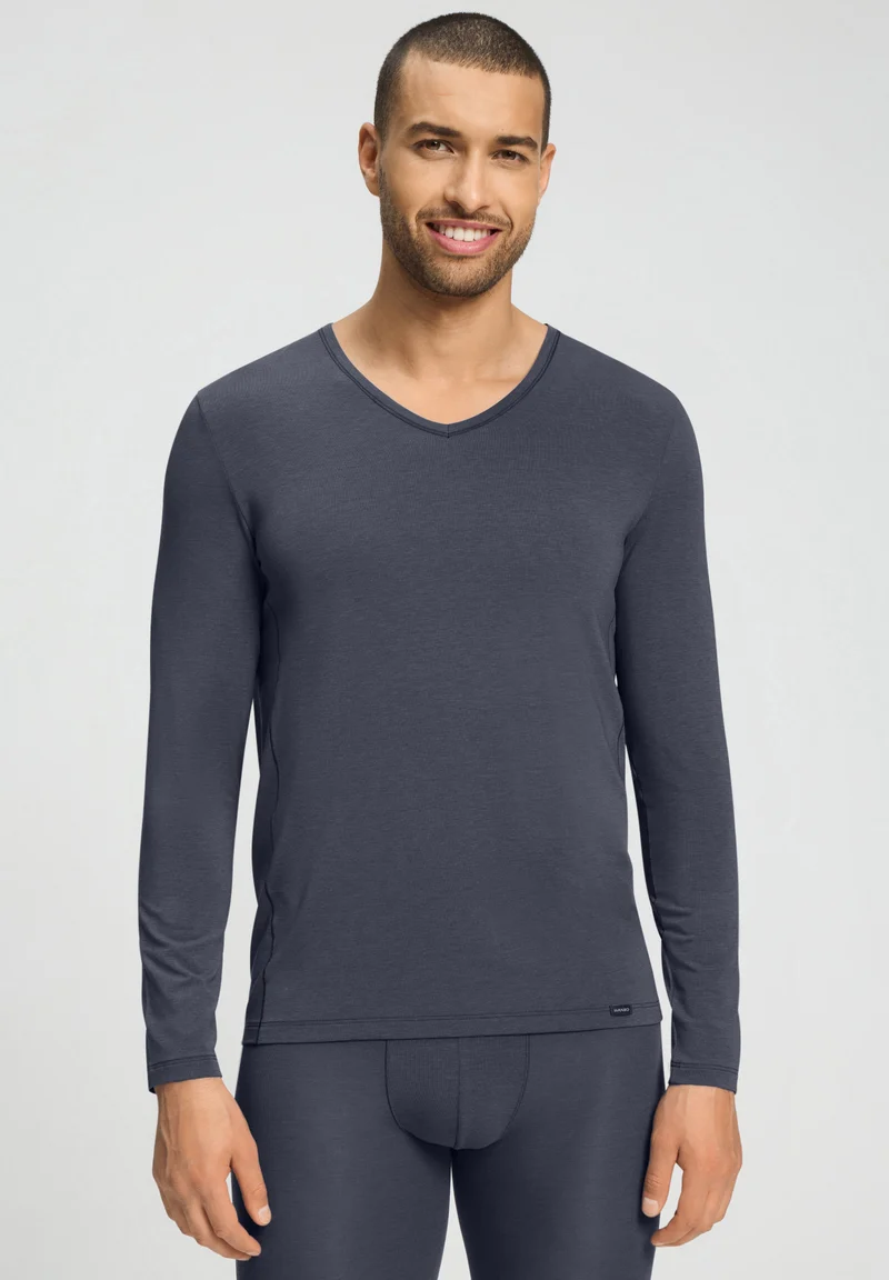 Natural Function L/SLV Shirt V-Neck | stormy gray 073187-072139