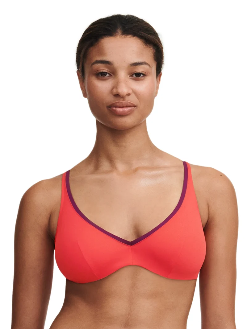 Chantelle Bademode – Authentischer Bügel-Bikini mit tiefem Ausschnitt Rouge / Orange