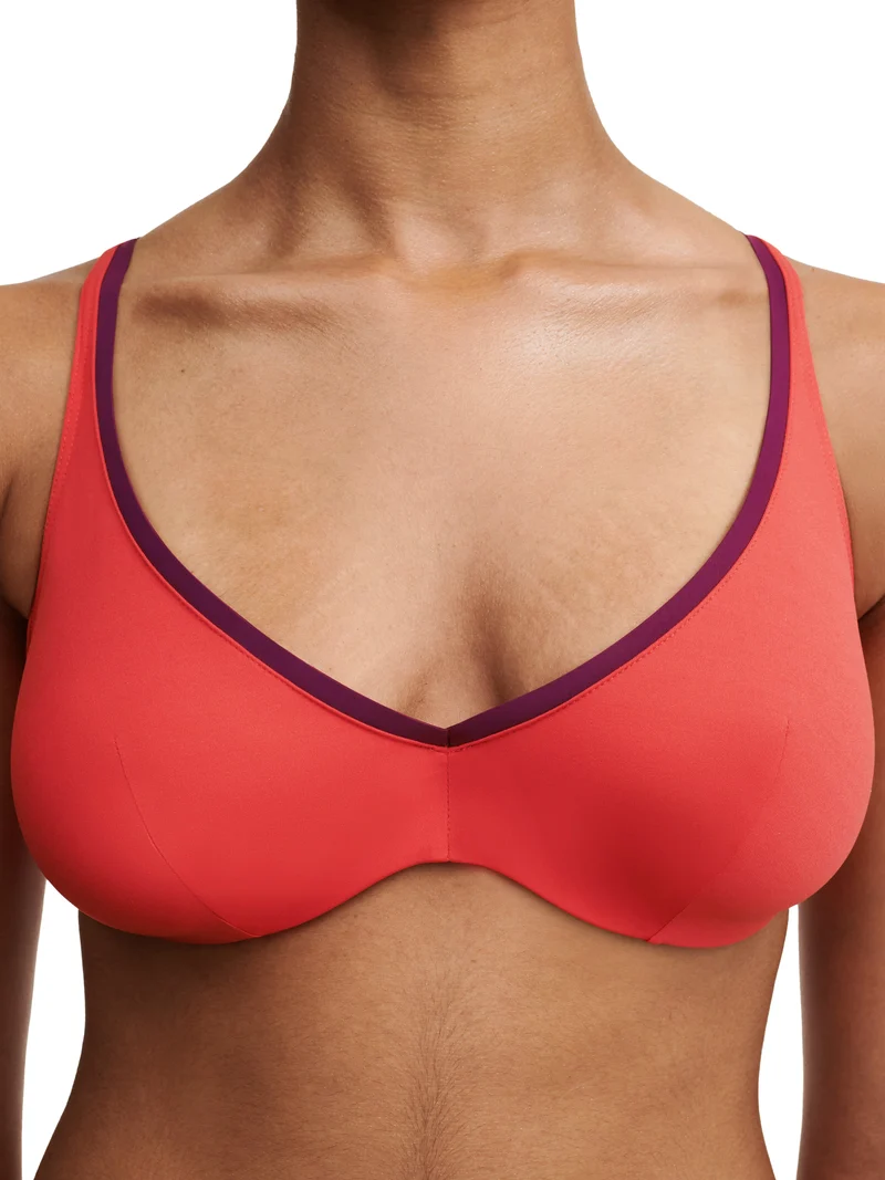 Chantelle Bademode – Authentischer Bügel-Bikini mit tiefem Ausschnitt Rouge / Orange